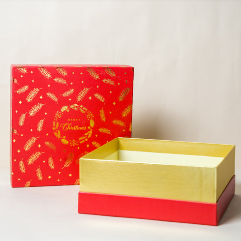 Christmas Pine Gold Foiled Red Gift Box