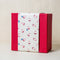 Red Gift Box with Cream Happy Santa Sleeve