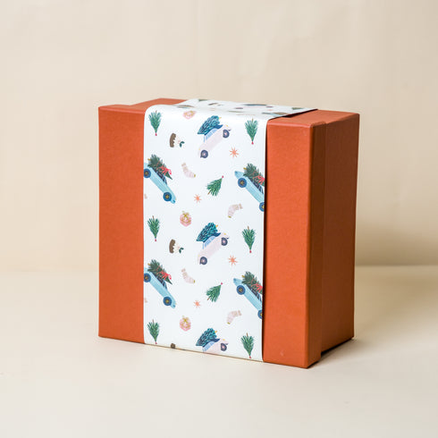 Rust Gift Box with Santa’s Roadtrip Sleeve