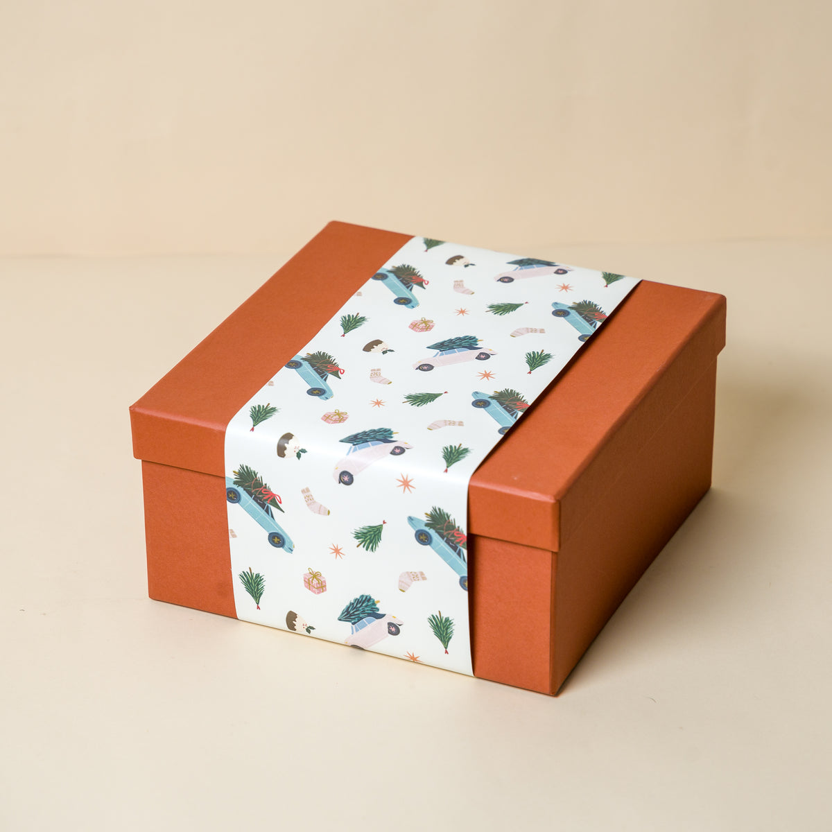 Rust Gift Box with Santa’s Roadtrip Sleeve – The Packing Company
