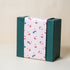 Green Gift Box with Pink Happy Santa Sleeve