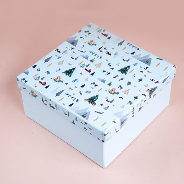 Nordic Noel Frosted Blue Gift Box