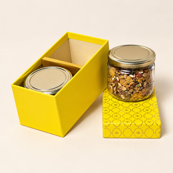 Moroccan Jar Box of 2 - Festive Yellow