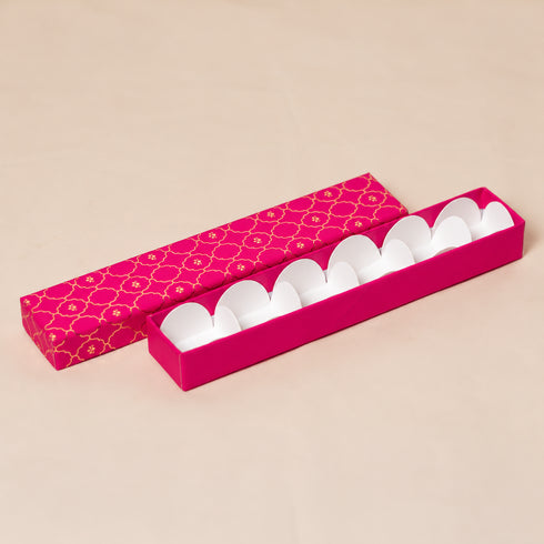Moroccan Rani Pink Foil Rigid Chocolate Box ( Cavity of 6 pcs )