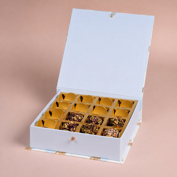 Peony Blue Mithai/Bakery Box (Cavity of 16 pcs) - The Keepsake Edition