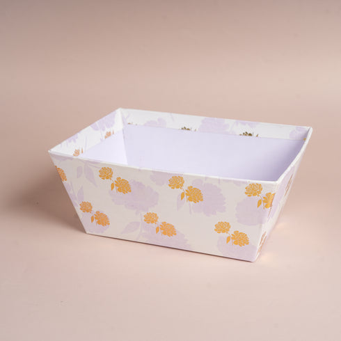 Peony Lilac Basket with Gold Foiled Flowers