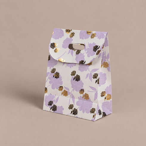 Peony Lilac Gold Foil Gift Bags