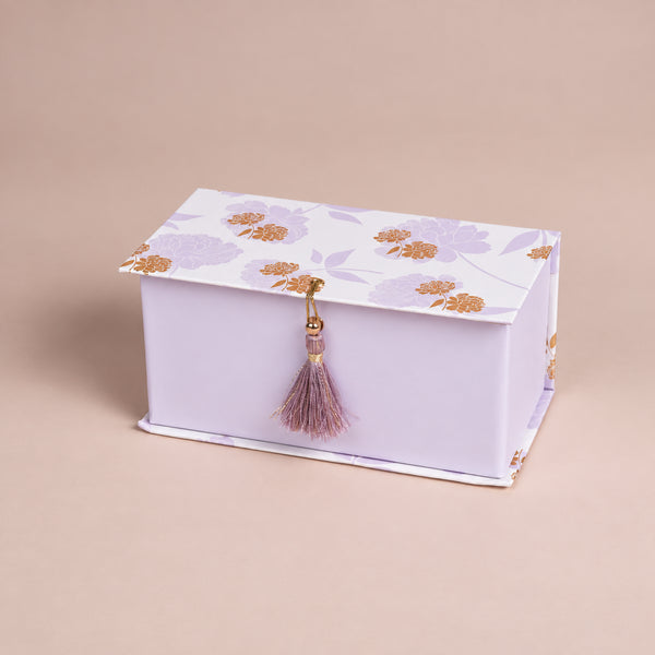 Peony Lilac Jar Box of 2 with Tassel