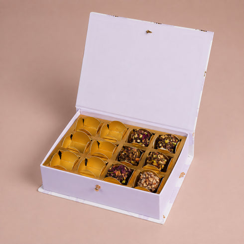 Peony Lilac Mithai/Bakery Box (Cavity of 12 pcs) - The Keepsake Edition