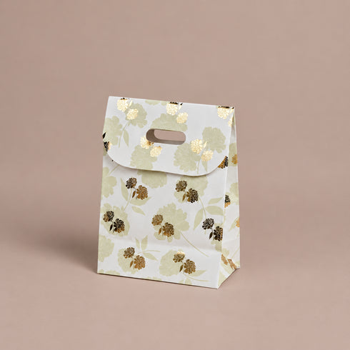 Peony Mint Green Gold Foil Gift Bags