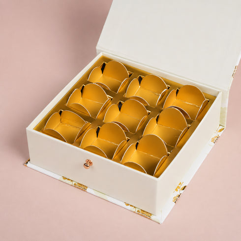 Peony Mint Green Mithai/Bakery Box (Cavity of 9 pcs) - The Keepsake Edition