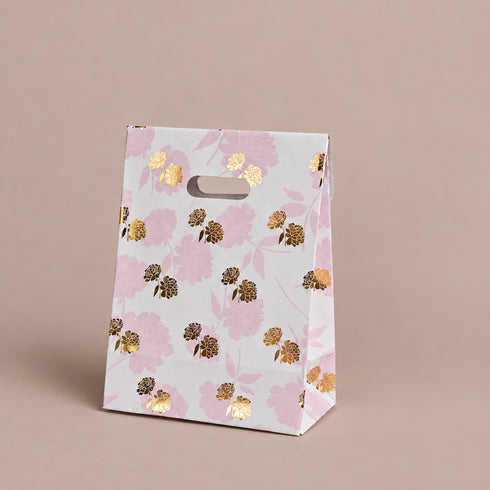 Peony Pink Gold Foil Gift Bags
