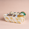 Peony Mint Green Basket with Gold Foiled Flowers