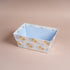 Peony Blue Basket with Gold Foiled Flowers