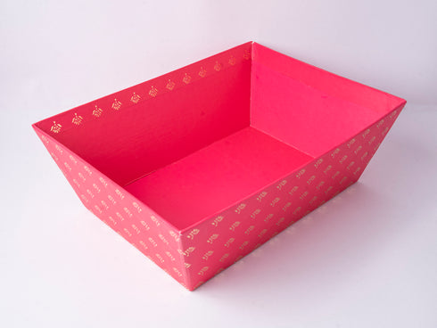 Festive Bright Pink Gold Foiled Basket