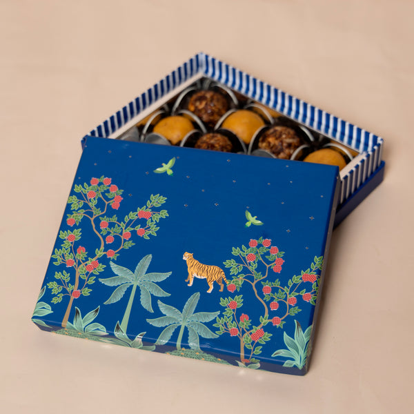Bageecha Sapphire Blue Cuff Style Mithai/Chocolate Box ( Cavity of 12 pcs )