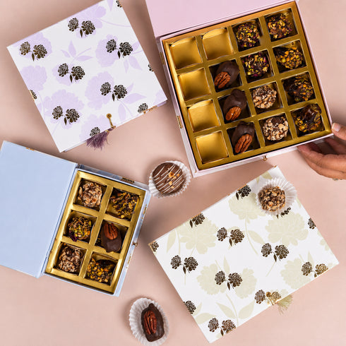 Peony Mint Green Mithai/Bakery Box (Cavity of 6 pcs) - The Keepsake Edition