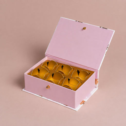 Peony Pink Mithai/Bakery Box (Cavity of 6 pcs) - The Keepsake Edition