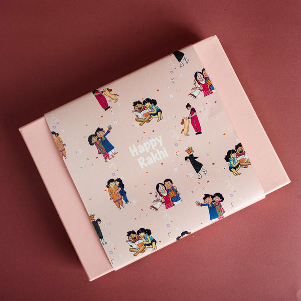 Pink Chocolate Box with Rakhi Sleeve (Cavity of 12 pcs)