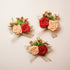 Red & Peach Fabric Flower bunch - Pack of 6 pcs (for packaging & decoration)