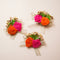 Pink & Orange Fabric Flower bunch - Pack of 6 pcs (for packaging & decoration)