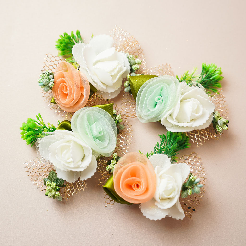 Mint Green & White Rose Flower bunch - Pack of 4 pcs (for packaging ...