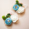 Blue & White Rose Flower bunch - Pack of 4 pcs (for packaging & decoration)