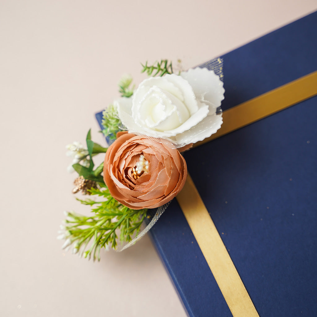 Beige & White Rose Flower bunch - Pack of 4 pcs (for packaging & decor ...