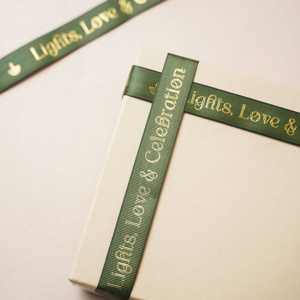 Love Light & Celebration Gross Grain Ribbon (Olive Green)