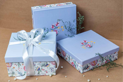 Chintz Floral Rigid Gift Box (8X8X4")