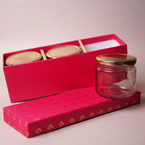 Jar Box of 3 ( Bright Pink - Festive Collection)