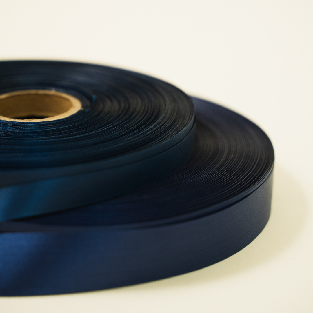 Deep Ribbon Blue Satin Ribbon Dark Blue – The Packing Company