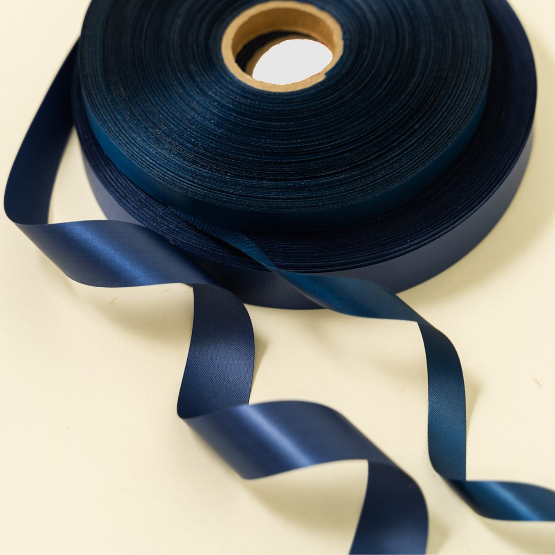 Blue best sale ribbon satin